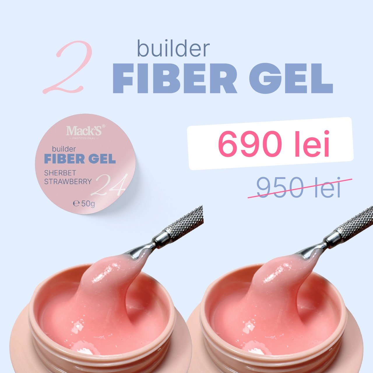 2X Fiber Sherbet Straswberry 24 /50g