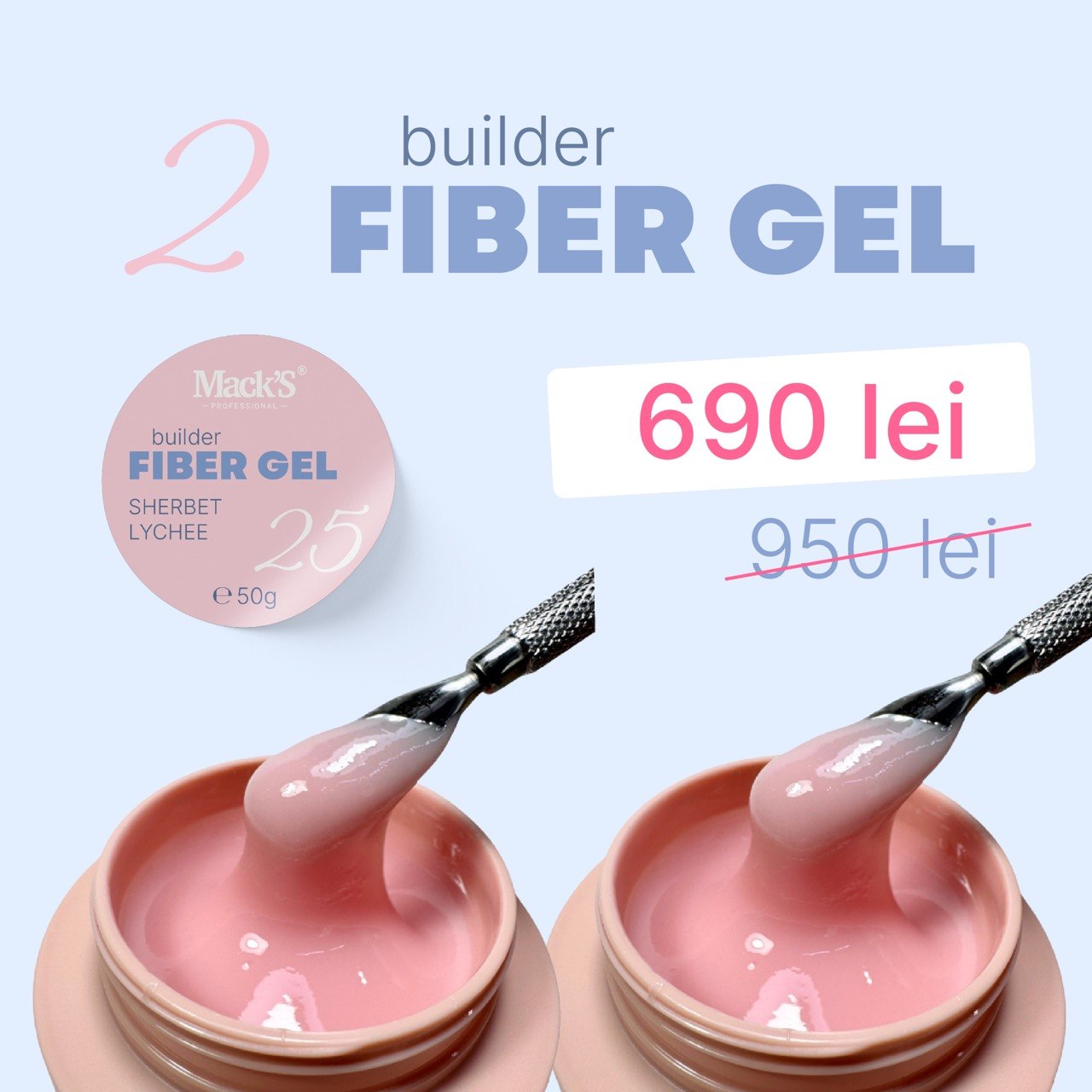 2X Fiber Sherbet Lychee 25 /50g