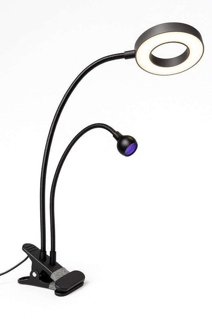 Lampa circulara de masa cu clema+lampa UV/Led mini