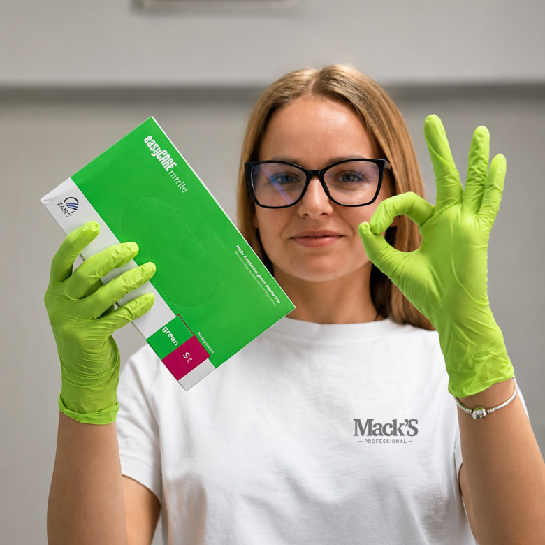 Manusi nitril de unica folosinta, Green, M,100 buc