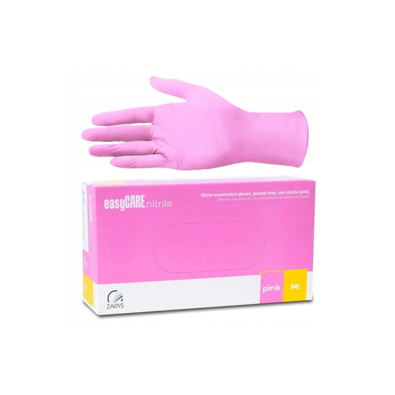 Manusi nitril de unica folosinta, Pink, M, 100 buc