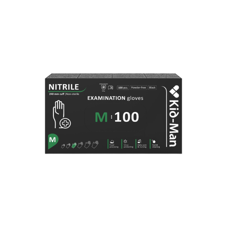 Manusi nitril, Kid Man, Black, M, 100 buc
