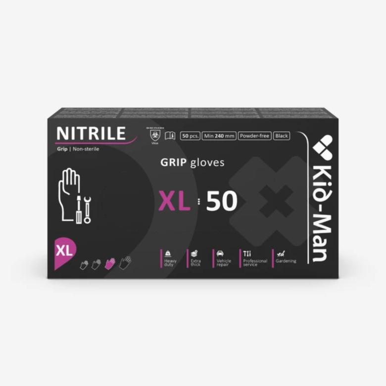 Manusi nitril, Kid Man, Black, XL, 100 buc
