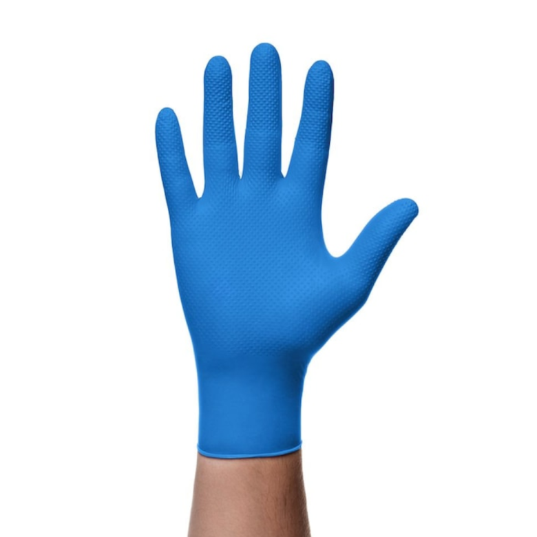 Manusi Nitril Gofrate Diamantate Blue M,50 buc