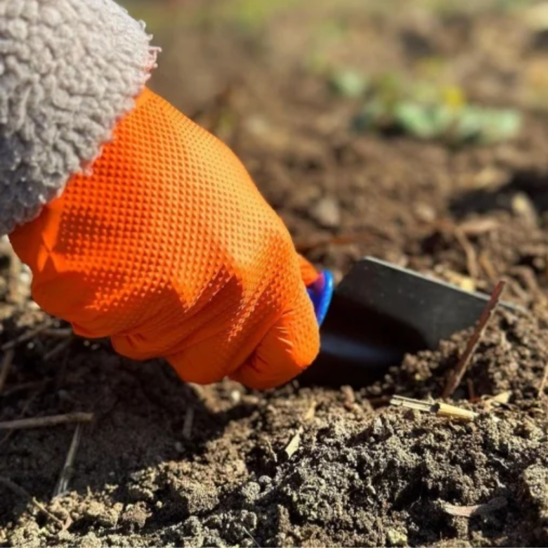 Manusi Nitril Gofrate Diamantate Orange L,50 buc