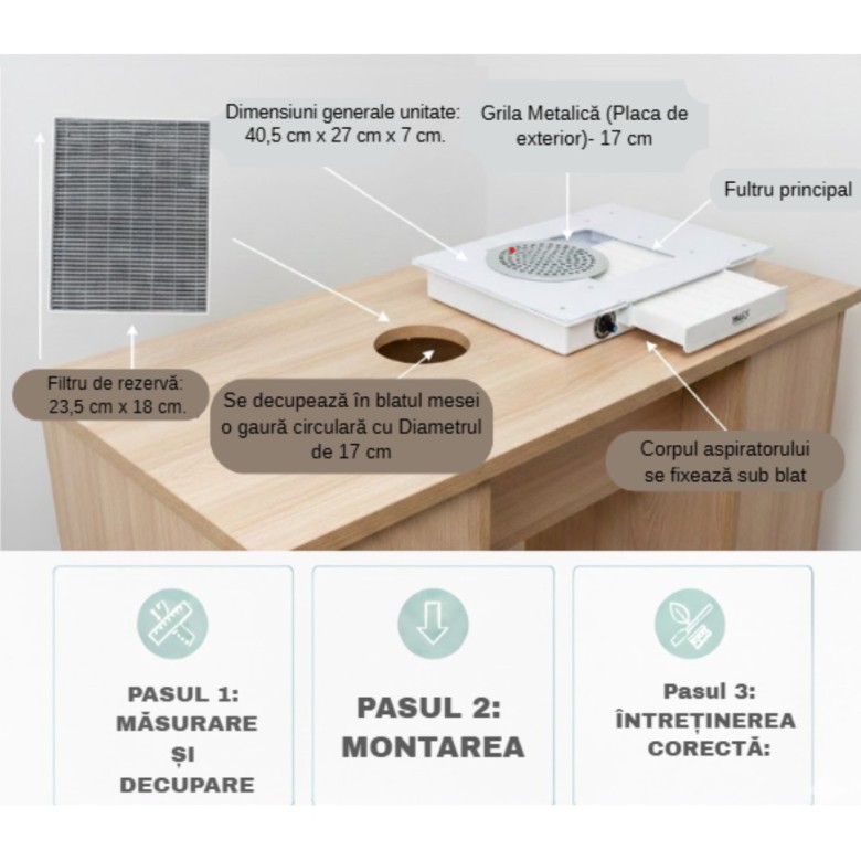 Aspirator Incorporabil White 100W