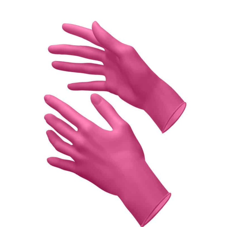 Manusi nitril de unica folosinta, Pink, XS, 100 buc