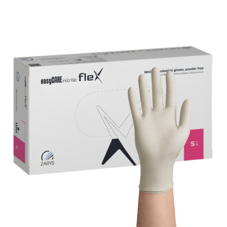 Manusi nitril Zarys, Alb,S, 100 buc