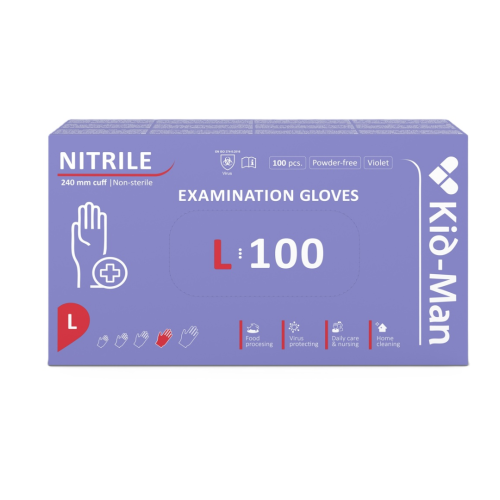 Manusi nitril, Kid Man, Purple, L, 100 buc