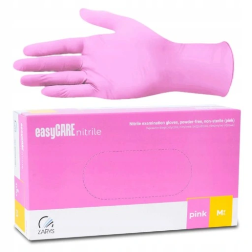 Manusi nitril de unica folosinta, Pink, M, 100 buc