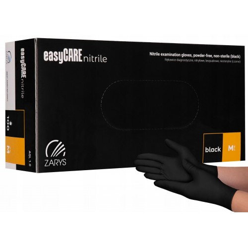 Manusi nitril de unica folosinta, Black, M, 100 buc