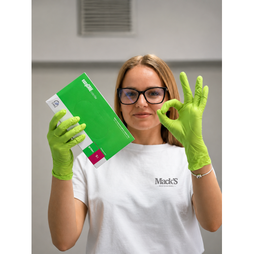 Manusi nitril de unica folosinta, Green, S,100 buc