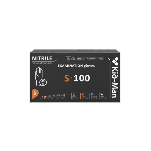 Manusi nitril, Kid Man, Black, S, 100 buc