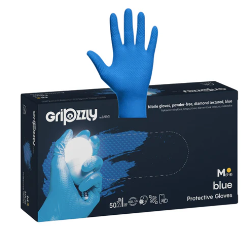Manusi Nitril Gofrate Diamantate Blue XL,50 buc
