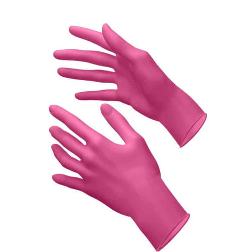 Manusi nitril de unica folosinta, Pink, XS, 100 buc